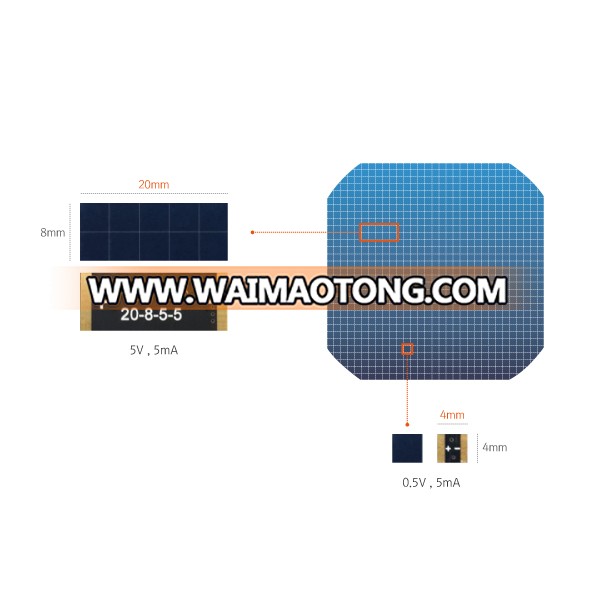 23.7% monocrystalline solar panel for BLE, IoT, beacon, wearable, home security (9)YKSM 20mm-8mm-5V-5mA