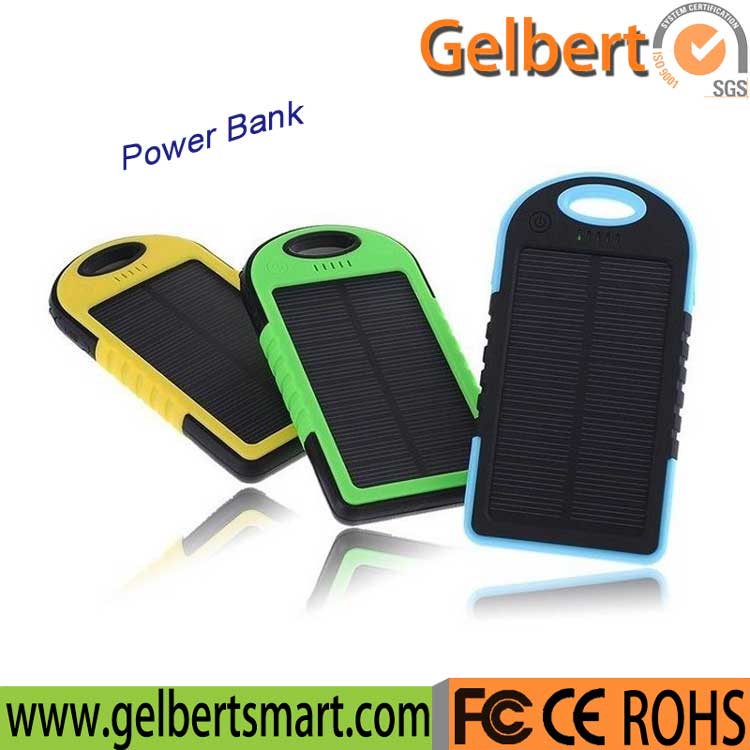 New Portable Waterproof Li-Polymer Battery Solar Power Bank Charger 5000mAh