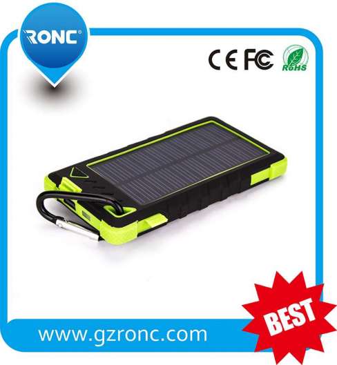 Real Capacity 8000mAh Solar Power Bank Charger