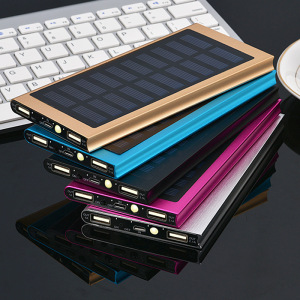 Solar Power Bank Phone Charger with LED, Super Thin Power Bank